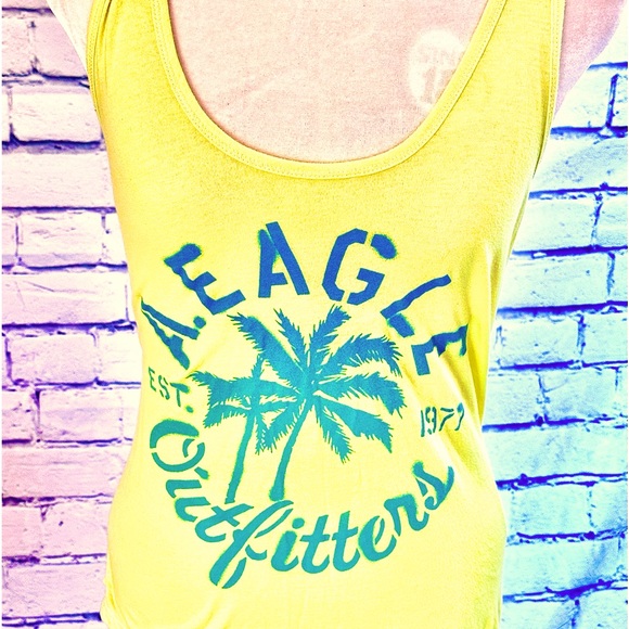American Eagle Outfitters Tops - American Eagle Outfitters Neon Yellow Razor Back Tank Top Size M
